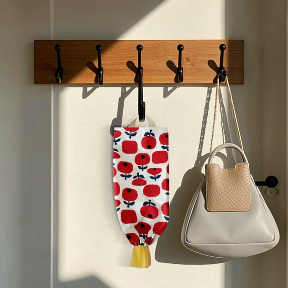 Wall Mounted Kitchen Bag Holder and Fabric Storage Organizer for Bags Dispenser