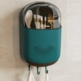 thumbnail image 1 of Wall-Mounted Kitchen Cutlery Drying Rack, Kitchen Utensil Holder, Cutlery Storage Box, Chopstick Holder with Lid, Hanging Holder for Kitchen Utensils, Spoons, Chopsticks, 1 of 5