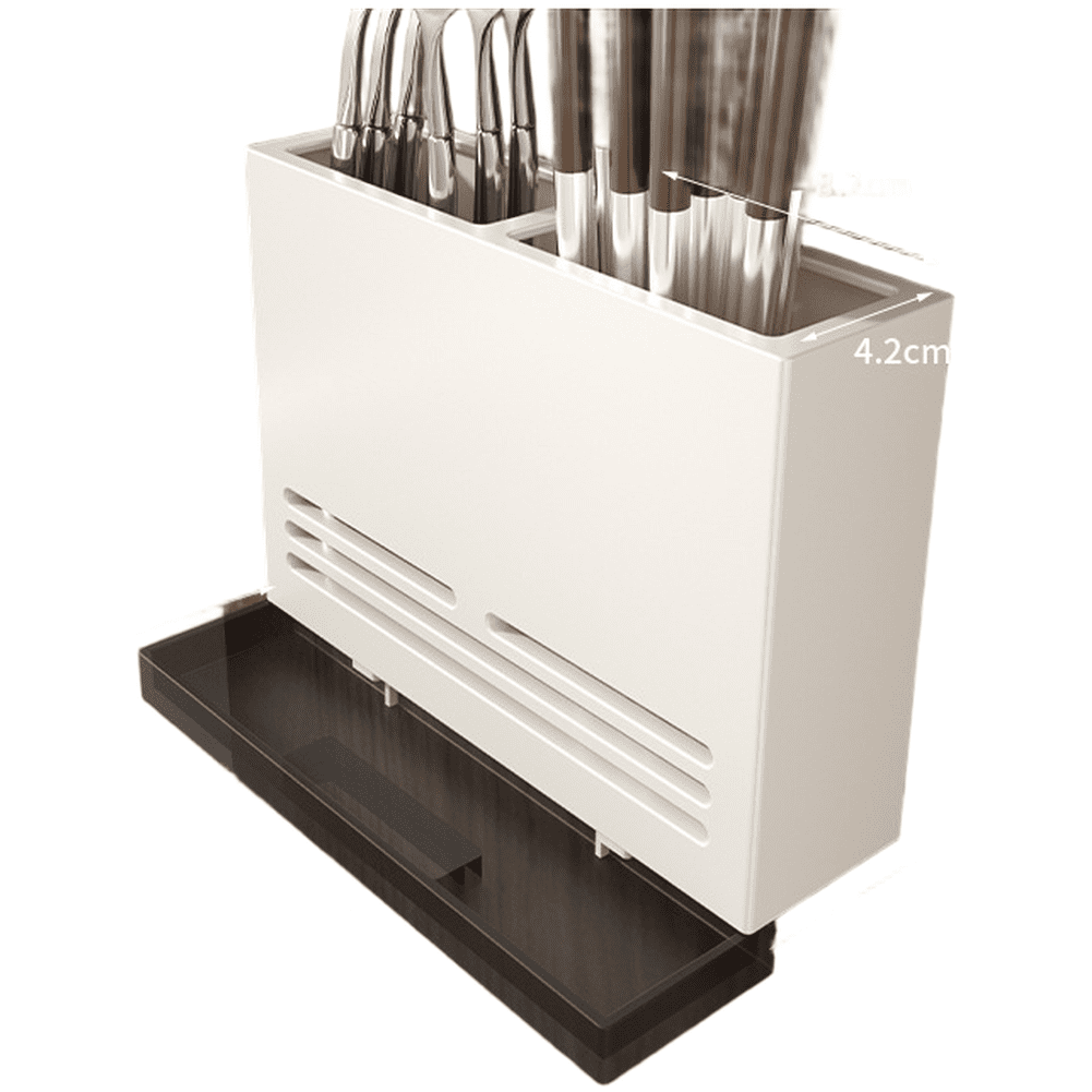 Wall Mounted Kitchen Cutlery Holder with Drain Tray and Chopstick ...