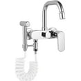 Wall Mounted Kitchen Faucet with Spray Gun, 360° Swivel Kitchen Sink