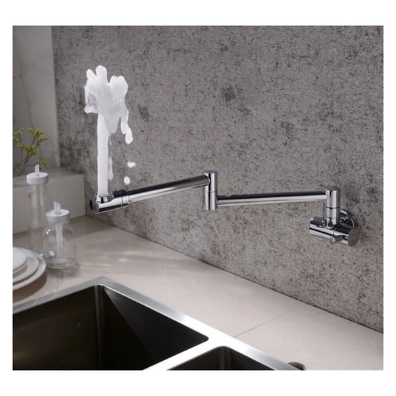 Wall Mounted Kitchen Faucets Brass Pot Filler Taps Swivel Folding Retractable Rotary Stretch Basin Faucet Sink Tap