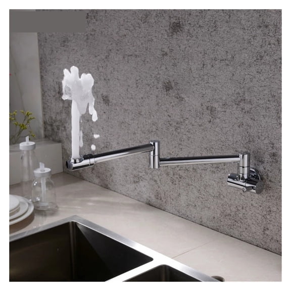 Wall Mounted Kitchen Faucets Brass Pot Filler Taps Swivel Folding Retractable Rotary Stretch Basin Faucet Sink Tap