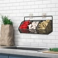 thumbnail image 1 of Wall Mounted Kitchen Spice Rack Organizer | Hanging Basket Shelf for Ginger, Garlic & Herbs | ABS Plastic | Black | Size L | 1-Piece Set, 1 of 5