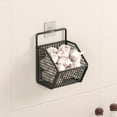thumbnail image 1 of Wall Mounted Kitchen Spice Rack Organizer | Hanging Basket Shelf for Ginger, Garlic & Herbs | ABS Plastic | Black | Size S | 1-Piece Set, 1 of 5