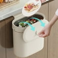 thumbnail image 1 of Wall Mounted Kitchen Trash Can with Lid,Large Capacity Bathroom Toilet Wastebasket,Space-Saving Design with Easy Open Center Lid,Suitable for Compact Kitchens Bathrooms,Modern Home Offices-Free Size, 1 of 6