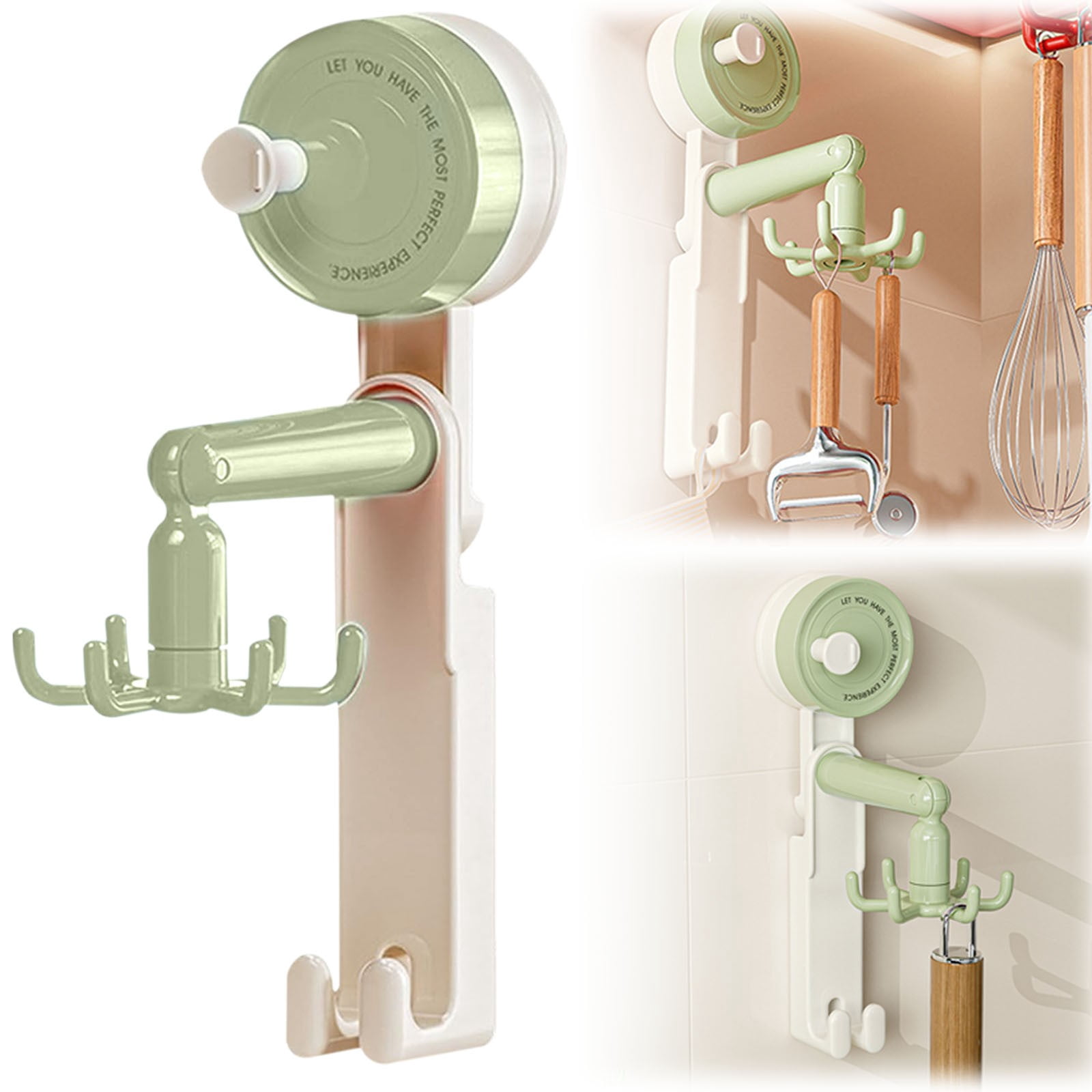 Wall-Mounted Kitchen Utensil Holder | Rotating Utensil Rack | 6 Stable ...