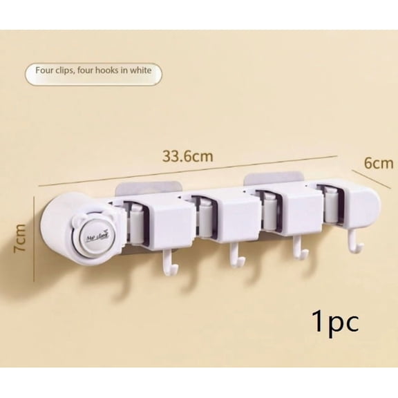 Wall-Mounted Utensil Rack with Clips & Hooks for Spatulas, Rice Spoons, Kitchen Organizer