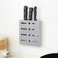thumbnail image 1 of Wall Mounted Knife Organizer, Plastic Perforated Kitchen Knife Storage Rack with Modular Slots, Compact Household Fruit Knife Holder for Counter or Drawer, 1 of 6