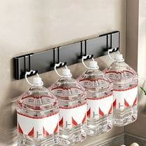 Wall Mounted Knife Organizer and Utensil Rack, Multi-Functional Storage with Knife Slots Hooks Shelves, Minimalist Carbon Steel Kitchen Organizer Space Saver for Countertops