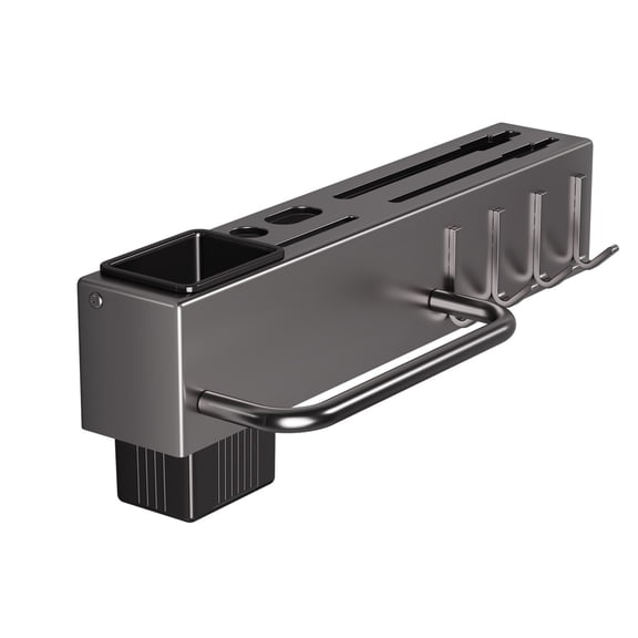 Wall Mounted Knife Rack for Kitchen Multifunctional Tool Holder with Chopstick Cage Hooks No Drill Kitchen Shelf for Utensils,Spatulas,Spoons Iron ABS Storage Organizer for Home Gray S Sizes