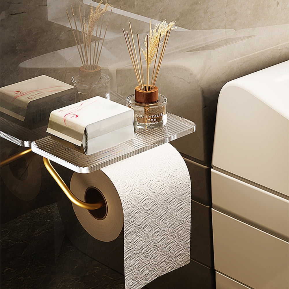 Wall Mounted Kraft Paper Roll Holder Toilet Paper Roll Box Acrylic