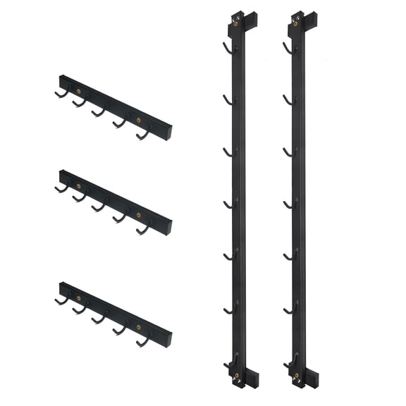 Wall Mounted LAT Pull Down Bar Organizer with Hooks, Home Gym Attachment Storage Rack for LAT Pulldown Attachments, Cable Attachment Rack for Gym Accessories