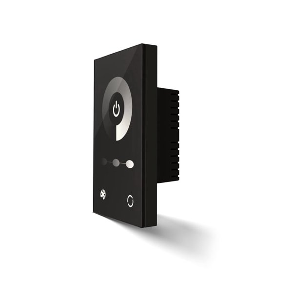 Wall Mounted LED Controller, Single Color Touch Panel Dimmer, for 12V-24V Strip Light, Black Color