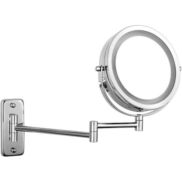 Wall-Mounted LED Vanity Mirror,Smart Touch Bathroom Shaving Mirror,Dimmable Double-Sided Large Vanity Mirror Rocker Light Mirror Touch Switch,Silver