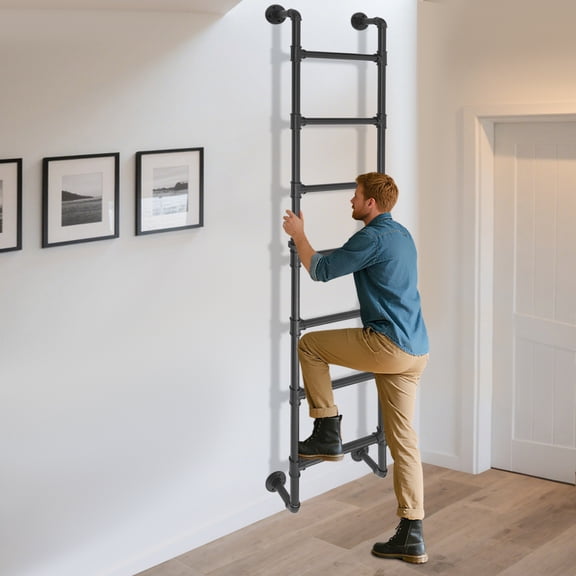 Wall-Mounted Ladder, 7-Rung Step Ladder, Wall Mounted Ladder for Attic Bunk Bed For Lofts, Attic Beds, Bunk Beds, Children'S Bedrooms