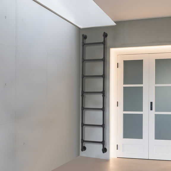 Wall-Mounted Ladder, 7-Rung Step Ladder, Wall Mounted Ladder for Attic Bunk Bed for lofts, attic beds, bunk beds, children's bedrooms, dorm rooms