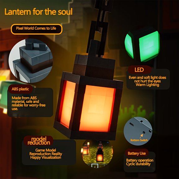 Wall-Mounted Lantern Night Light, 16 Color Changing Modes 4 Lighting Modes, Decorative Wall Lamp for Role-Play, Bedroom, Home Christmas Decor