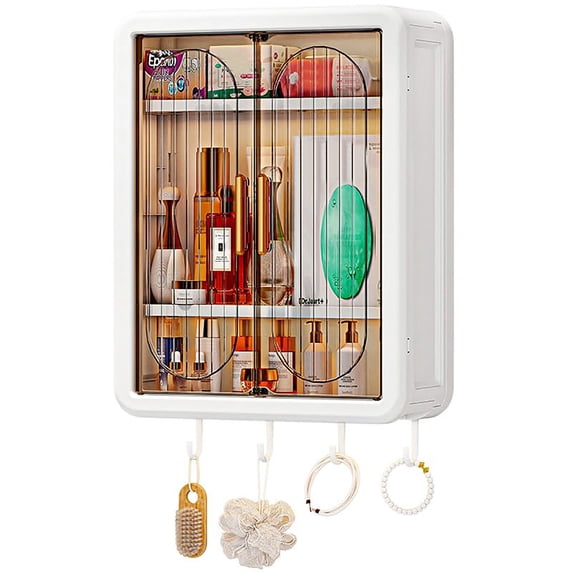 Wall Mounted Large Capacity Makeup Organizer,Dustproof Cosmetic Organizer,Bathroom Organizers and Storage,Skincare Organizers for Vanity,Bedroom