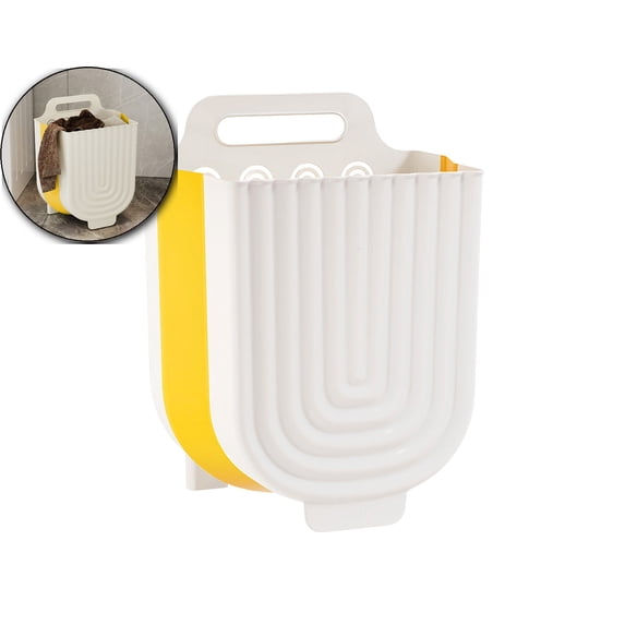 Wall Mounted Laundry Basket, Collapsible Laundry Baskets, Ultra Slim Laundry Hampers, Large Capacity, Breathable, Plastic Dirty Clothes Hamper