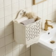 thumbnail image 1 of Wall Mounted Laundry Basket, Large Capacity Foldable Dirty Clothes Storage Bin, Space Saving Laundry Hamper for Bathroom, Beige S, 1 of 6