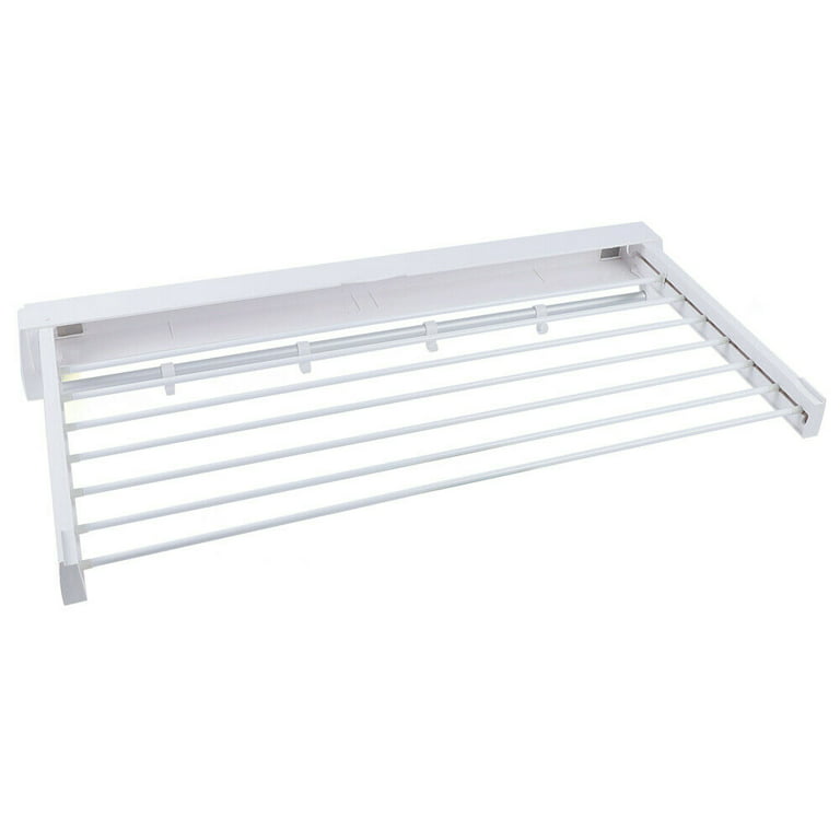 Wall Mounted Side by Side Laundry Drying Rack Stainless Steel Rods 