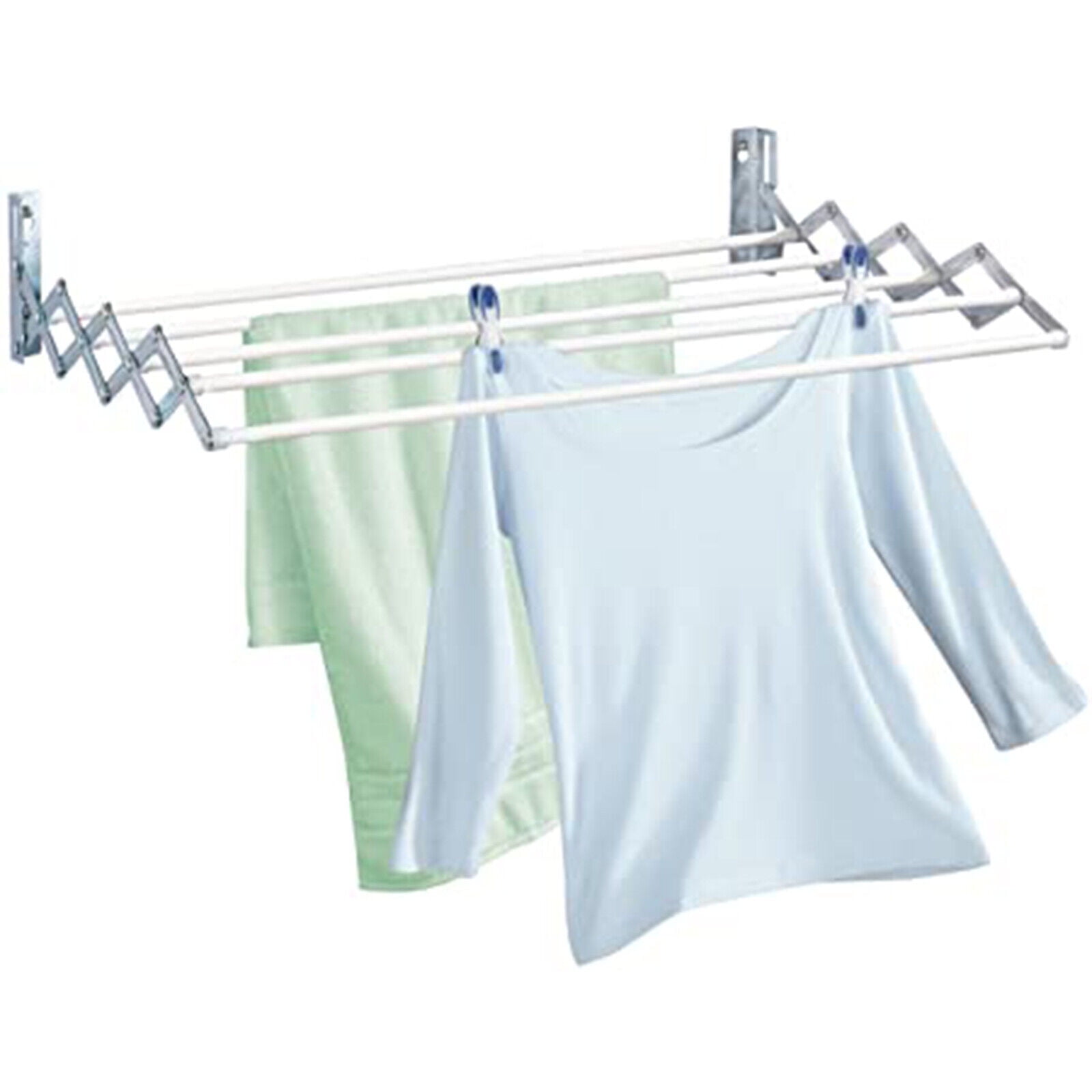 Wall Mounted Laundry Drying Rack, Stainless Steel 5 Rods Collapsible
