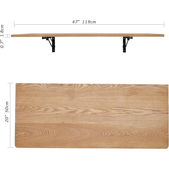 Wall Mounted Laundry Folding Table, Fold Down Table Wall Mount Desk, Collapsible Foldable Floating Workbench for Workshop, Garage, Home, Office, Bar, Kitchen & Dining Room