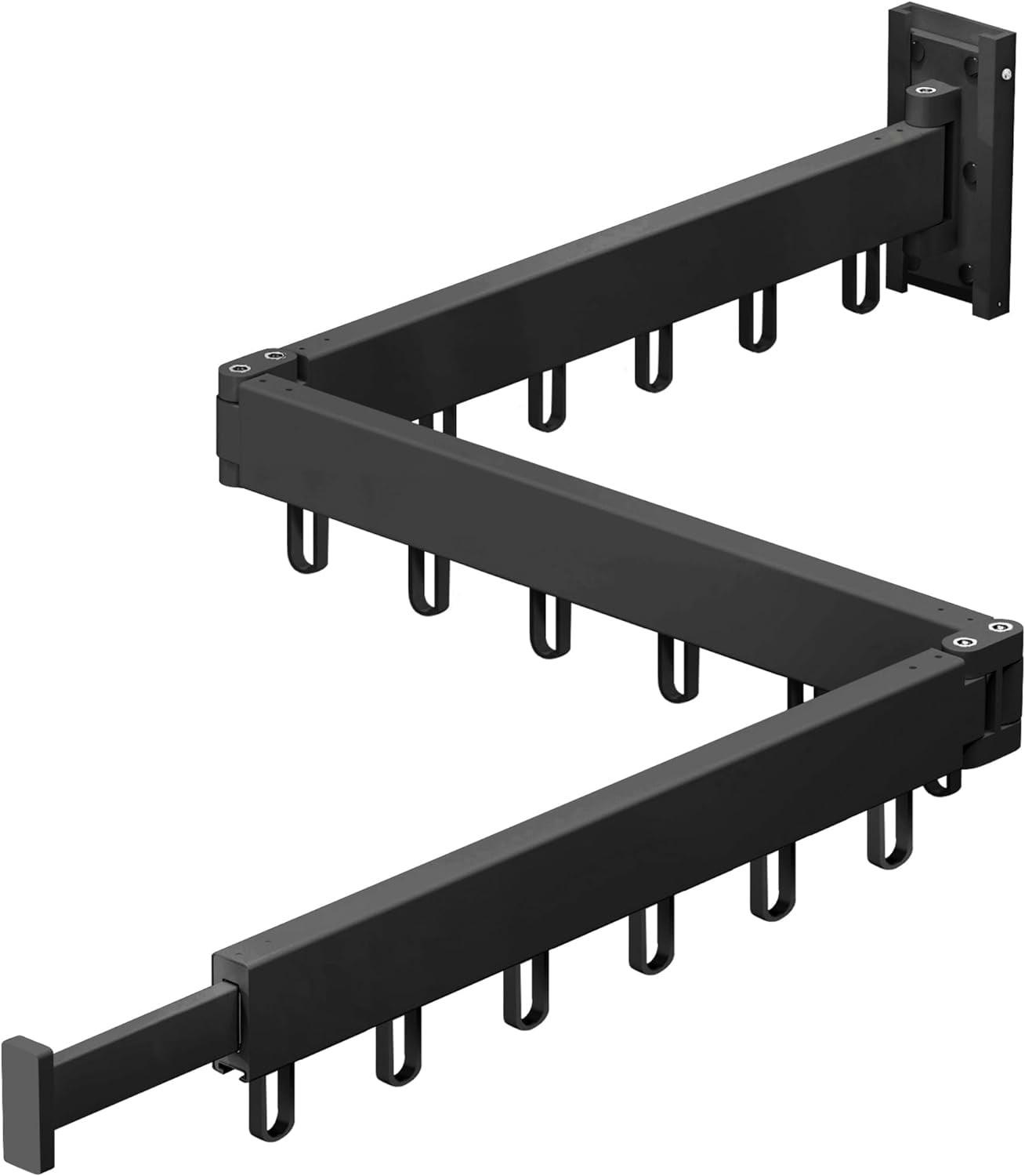 Black Wall Mounted Retractable Clothes Drying Rack