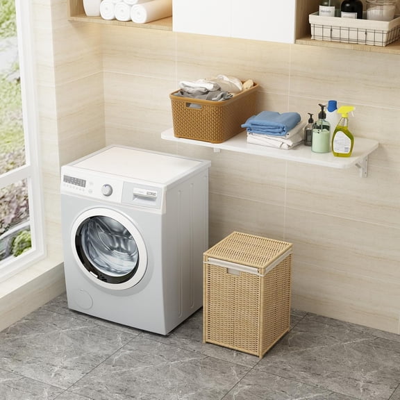 Wall Mounted Laundry Room Folding Table, Fold Down Desk for Small Spaces |Office|Study|Work Bench|Kitchen Dining Restaurant| Home Bar | Waterproof Easy to Install and Clean