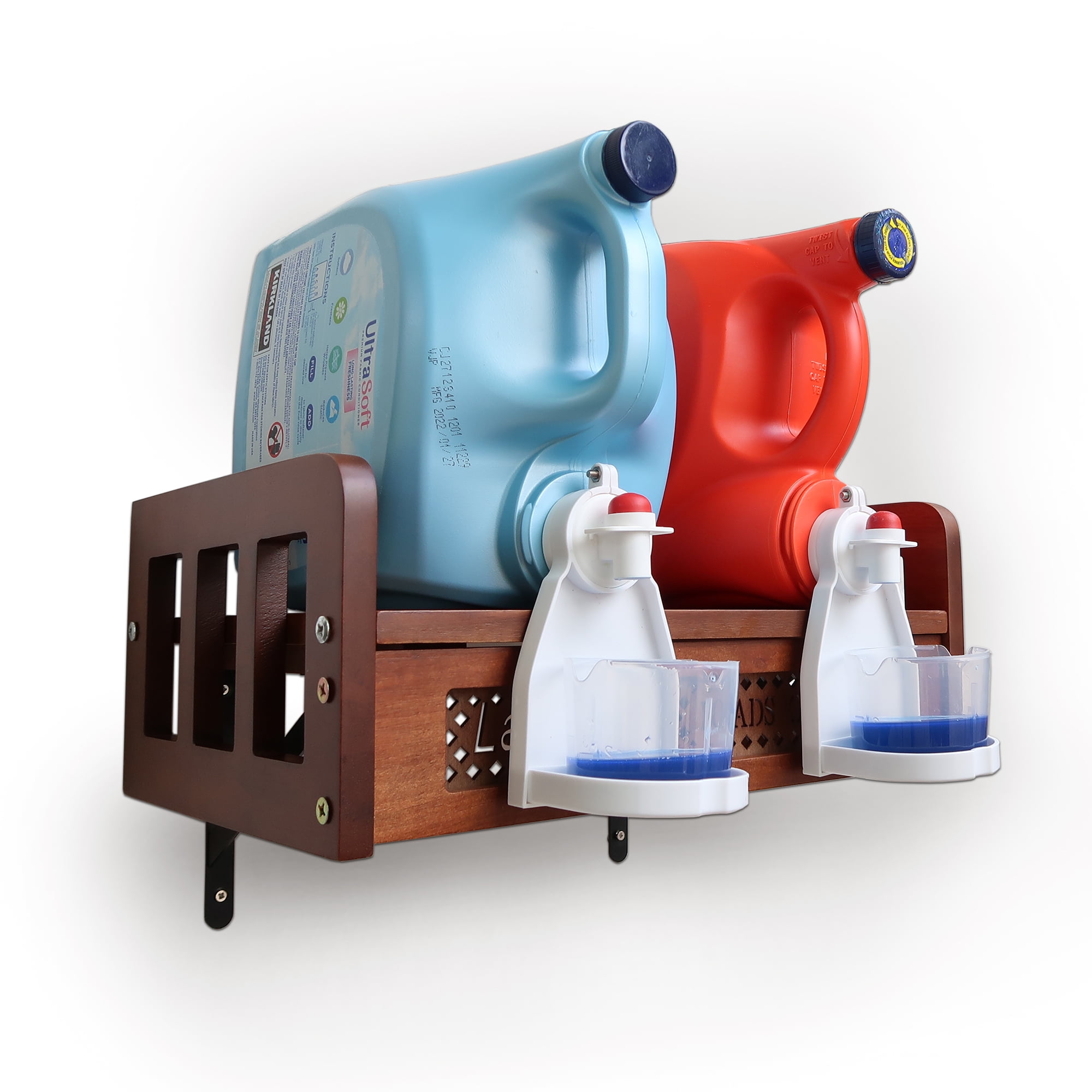 Wall Mounted Laundry Soap Holder for Holding Two Bottles, Detergent