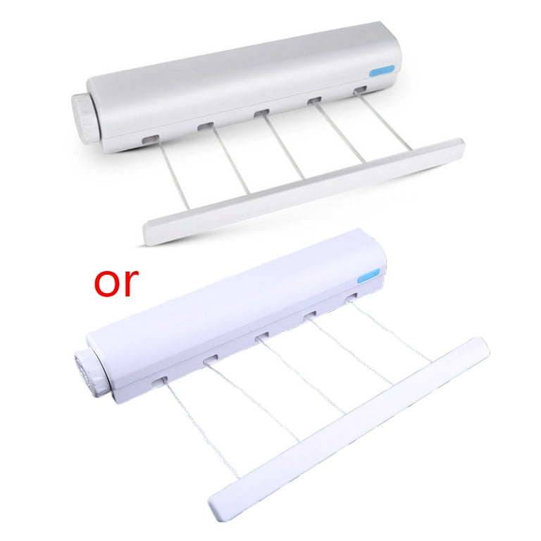 Wall Mounted Laundry Washing Line Drying Rack Retractable