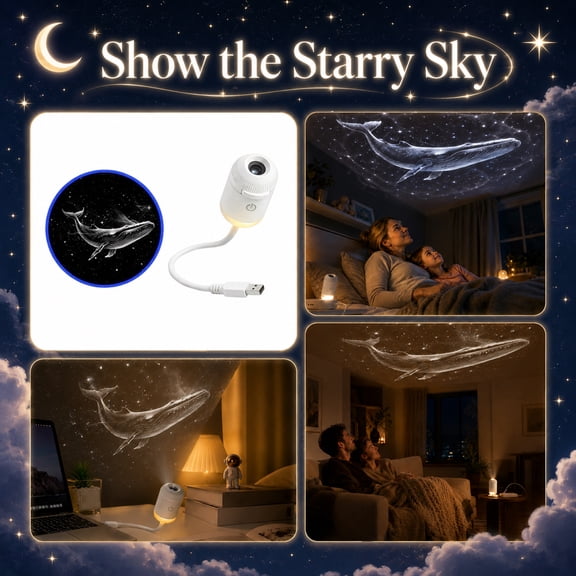 Wall Mounted Led Ambient Spotlight, Galaxy Projector, Star Projector for Bedroom, Galaxy Projector Night Light, No Wiring Wireless Charging Sunset Projection Night Light with