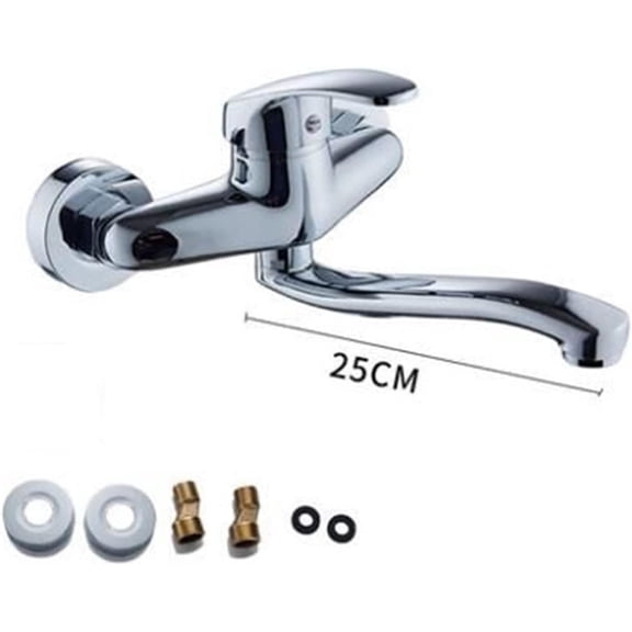 Wall-Mounted Length Socket Rotating Hot and Cold Kitchen Sink Faucet Sink Balcony Faucet Fit for Kitchen Accessories Water Tap