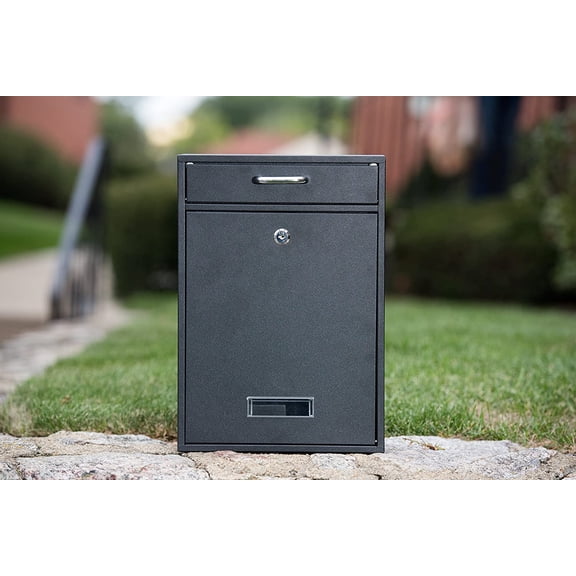 Wall Mounted Locking Vertical Dropbox Mailbox - Safe and Secure | Made with Galvanized Steel (Large, Red)