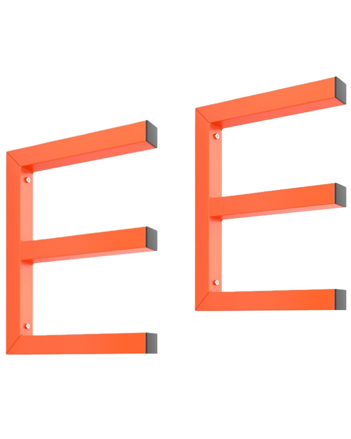 Wood Racking Wall-Mounted Lumber Storage Rack Set of 2, Heavy-Duty Steel 3-Level ...
