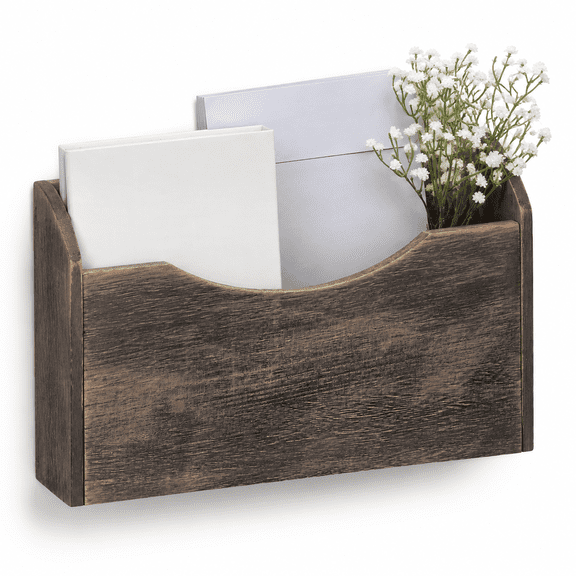 Wall Mounted Mail Organizer Woodzine Rack File Holder Gray