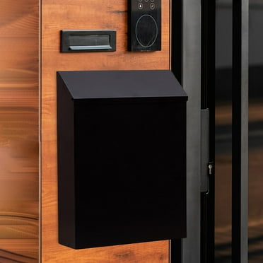 Wall Mounted Mailbox Drop Box with Lock Large Capacity ,Letterbox ,Newspaper Holder Box ,Wall Hanging Mail Box for Front Door black