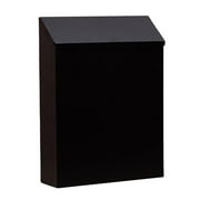 Wall Mounted Mailbox Drop Box with Lock Metal Postbox Wall Hanging Mail Box Newspaper Holder Box for Gate Outside House Decor Black