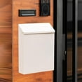 thumbnail image 1 of Wall Mounted Mailbox Drop Box with Lock Metal Postbox Wall Hanging Mail Box Newspaper Holder Box for Gate Outside House Decor whit, 1 of 7