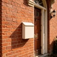 thumbnail image 1 of Wall Mounted Mailbox, Locking Mailbox Heavy Duty Metal Postbox with Lock for Outside House Gate Decor, Weatherproof Wall Hanging Mail Drop Box Newspaper Holder,White, 1 of 5