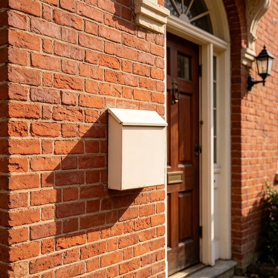 Wall Mounted Mailbox, Locking Mailbox Heavy Duty Metal Postbox with Lock for Outside House Gate Decor, Weatherproof Wall Hanging Mail Drop Box Newspaper Holder,White