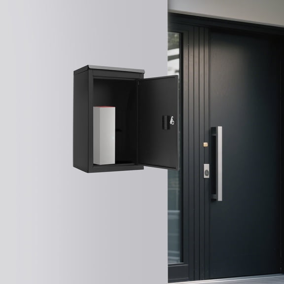 Wall-Mounted Mailbox, Wall-Mounted Parcel Drop Box with Keys, (14.96*11.42*25.4in), for Receiving Mail, Newspapers, Letters, and Parcels in Homes, Restaurants, Offices, Schools, and Warehouses