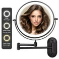 thumbnail image 1 of Wall Mounted Makeup Mirror,10X Majnifying Mirror LED Light Dimmable Touch Screen,USB Charge,8 Inch Extendable Double Sided Vanity Mirror,Black, 1 of 8