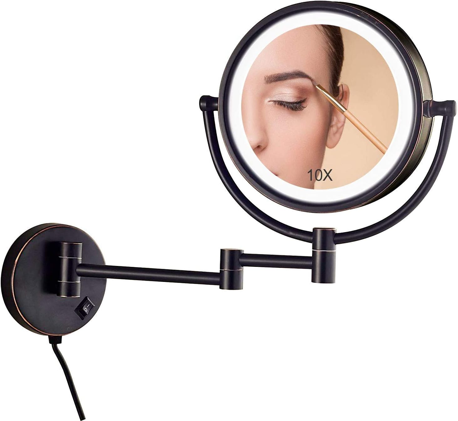 Wall Mounted Makeup Mirror, 360 Rotation Perfect for Bedroom Dressing ...