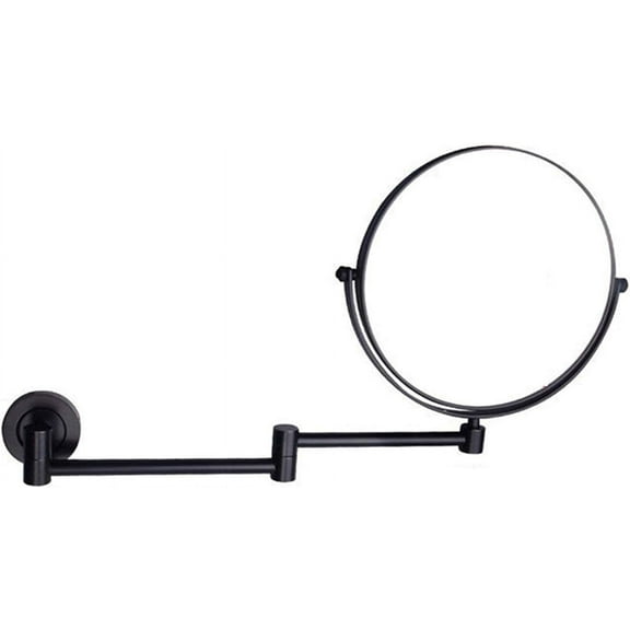 Wall-Mounted Makeup Mirror, 8 Inch Brass Magnifying Round Double Sided Shaving Mirror, Bathroom Extendable 360°