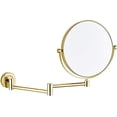 thumbnail image 1 of Wall-Mounted Makeup Mirror,8 inch Brass Magnifying Round Double Sided Shaving Mirror,Bathroom Extendable 360° Swivel Cosmetic Vanity Mirror,Chrome,10X /Gold/3X, 1 of 8