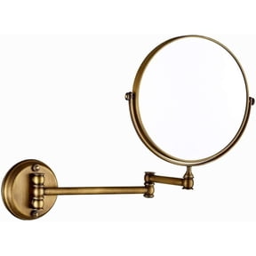 Wall-Mounted Makeup Mirror Bathroom Copper Beauty Mirror 8 Inch Makeup Mirror Wall Telescopic 3X Magnifying Mirror