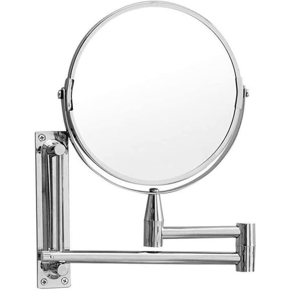 Wall-Mounted Makeup Mirror Bathroom Wall-Mounted Rocker Mirror Folding 7-inch Mirror Double-Sided Mirror