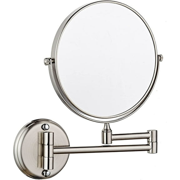 Wall Mounted Makeup Mirror, Double Sided Magnifying Mirror, Swivel Extendable Bathroom Vanity Mirrors