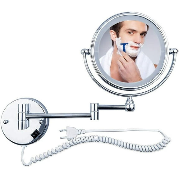 Wall Mounted Makeup Mirror Extending Folding Double Side Cosmetic Bathroom Shaving Mirror 360°Swivel & Extendable